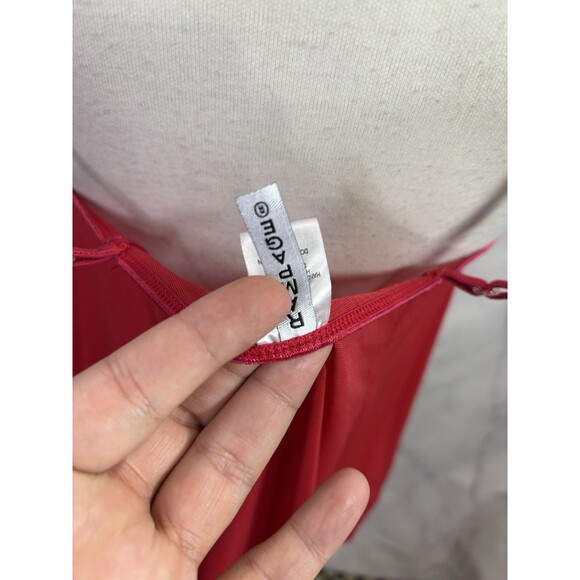 Y2K Rampage Babydoll Cami Top Red M Coquette Fairy gothic Butterfly Sheer Beaded - Picture 3 of 16
